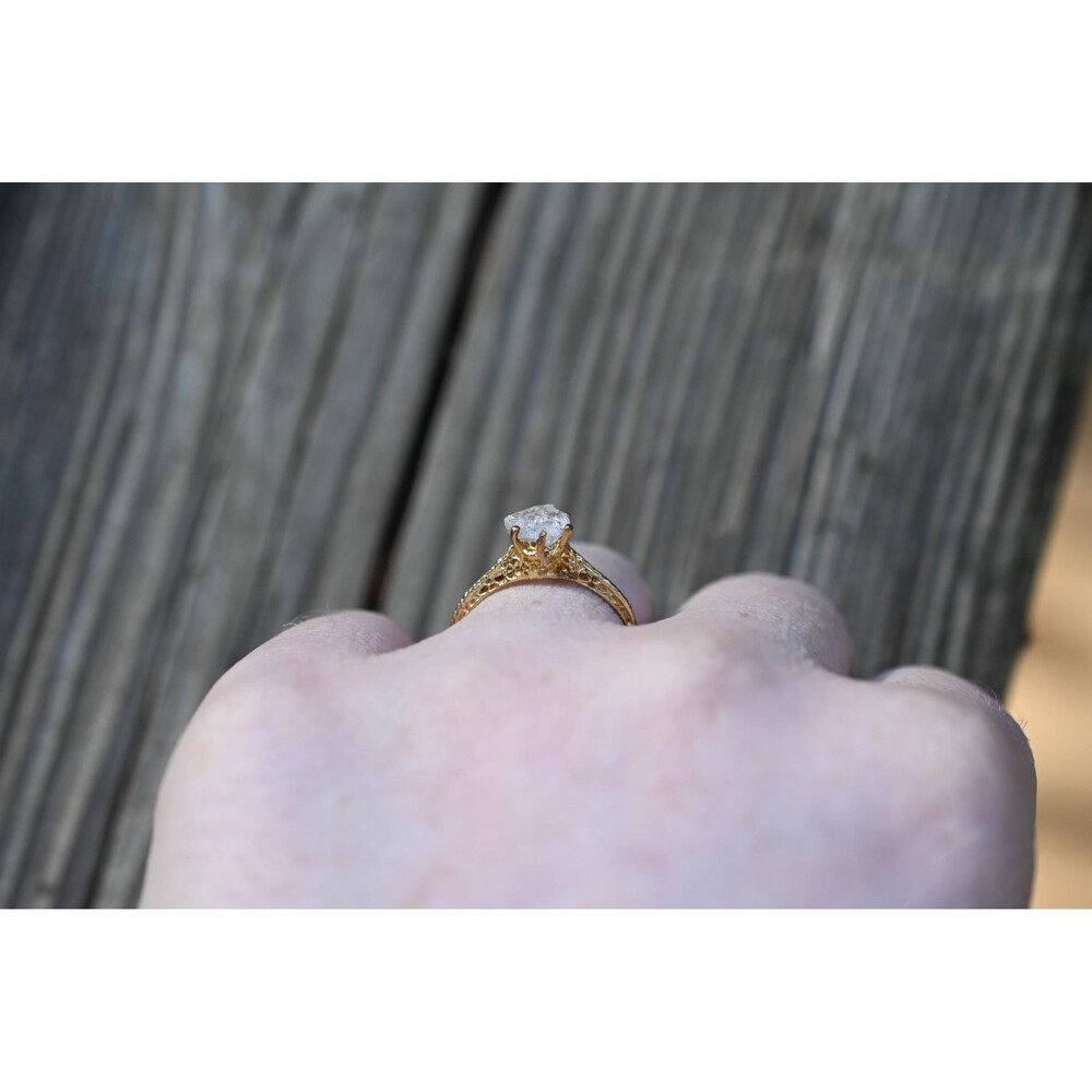 Engagement ring 10k yellow gold and Lake County diamond ring - Picture 4 of 10